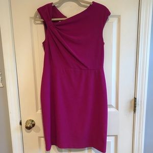 Deep pink cocktail dress with ruching detail